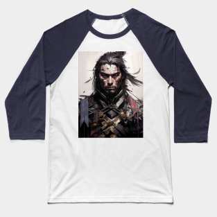 Gothic Samurai - Oil Paint Baseball T-Shirt